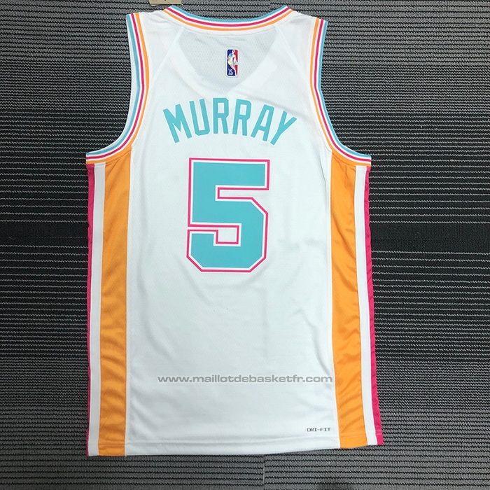 Maillot San Antonio Spurs Dejounte Murray #5 Ville 2021-22 Blanc